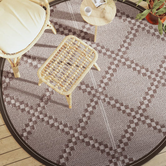 Outdoor Carpet ARAKIL Brown Ø200 cm PP