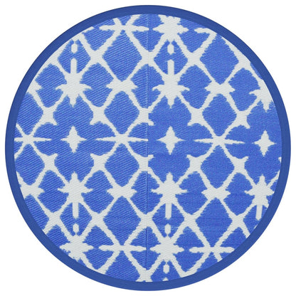 Outdoor Carpet ARAKIL Blue and White Ø120 cm PP