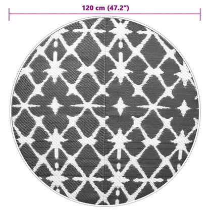 Outdoor Carpet ARAKIL Blue and White Ø120 cm PP