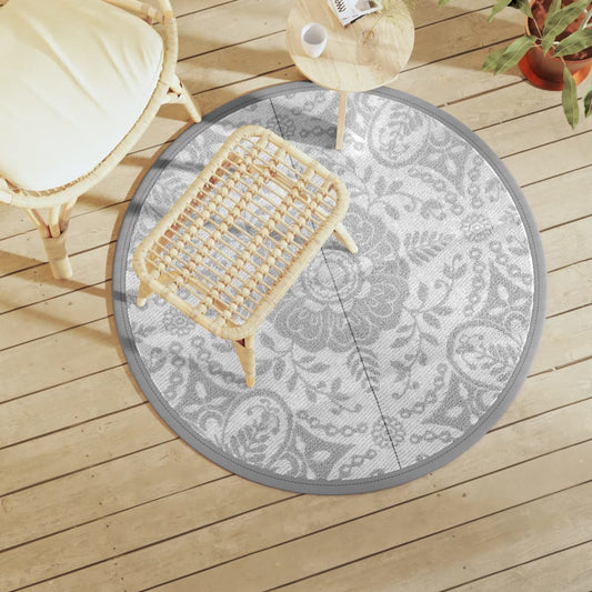 Outdoor Carpet ARAKIL Light Grey Ø120 cm PP