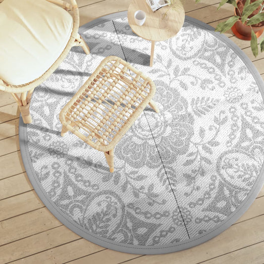Outdoor Carpet ARAKIL Light Grey Ø160 cm PP