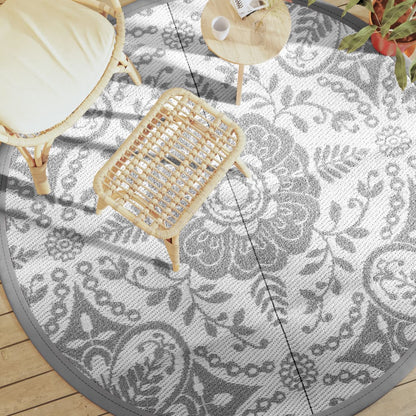 Outdoor Carpet ARAKIL Light Grey Ø200 cm PP