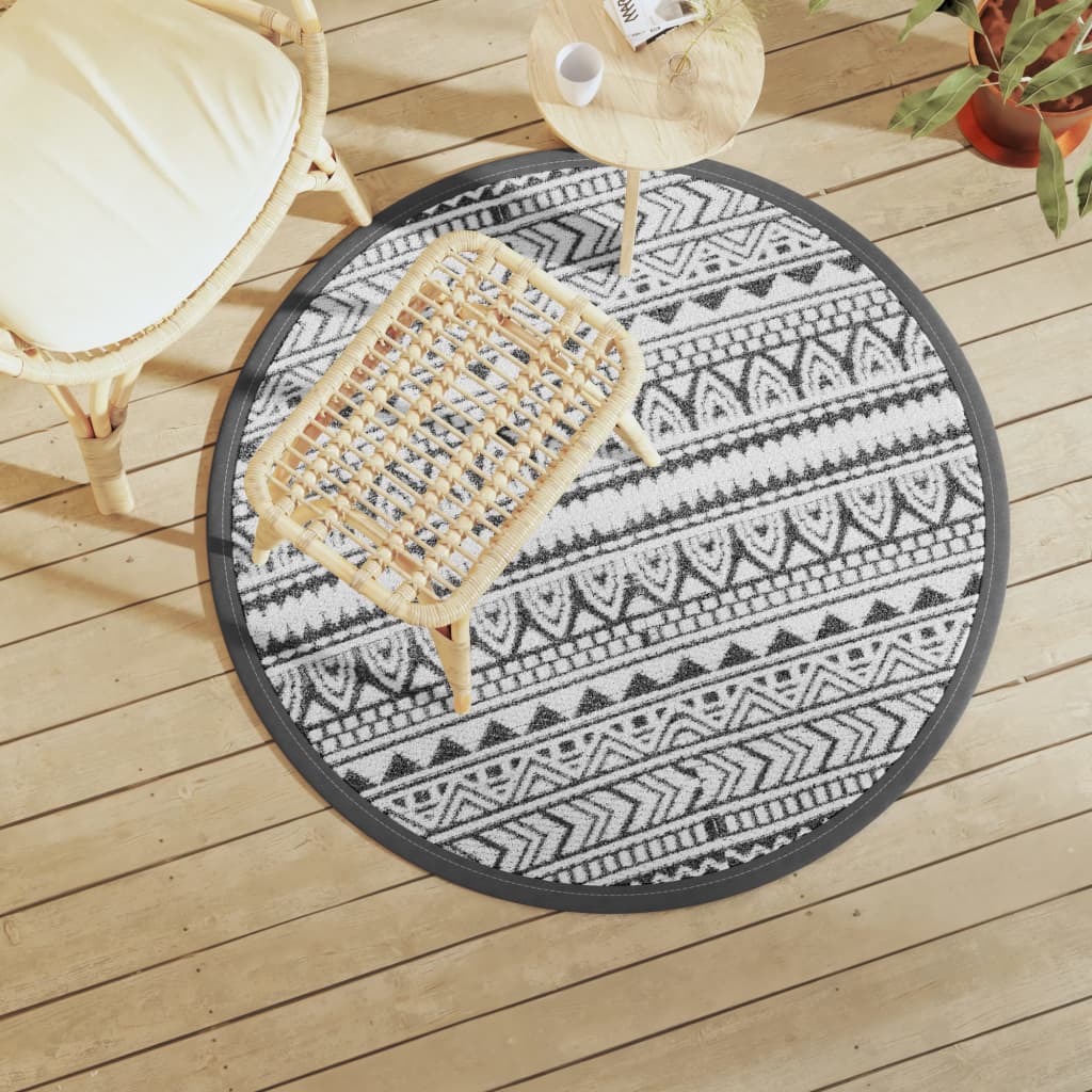 Outdoor Carpet ARAKIL Black Ø120 cm PP