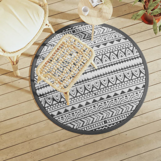 Outdoor Carpet ARAKIL Black Ø120 cm PP
