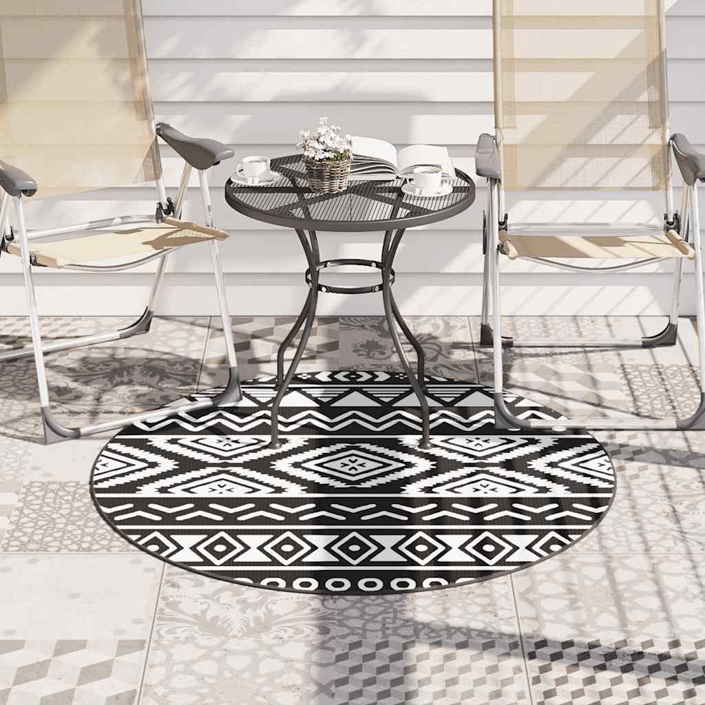 Outdoor Carpet ARAKIL Black Ø120 cm PP