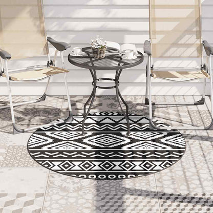 Outdoor Carpet ARAKIL Black Ø120 cm PP
