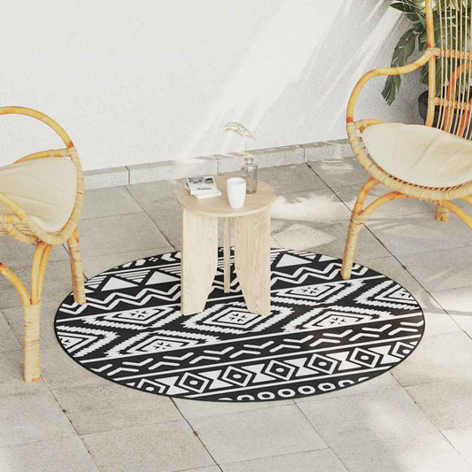 Outdoor Carpet ARAKIL Black Ø120 cm PP