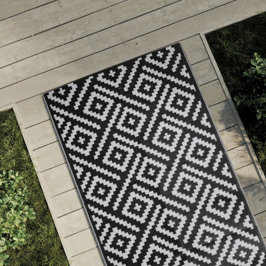 Outdoor Carpet ARAKIL White and Black 80x150 cm PP