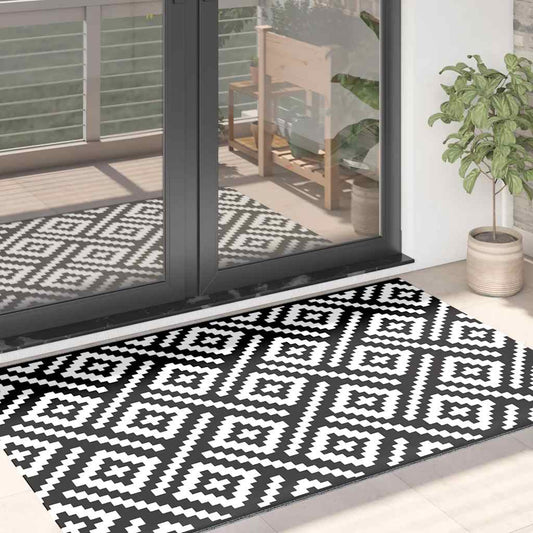 Outdoor Carpet ARAKIL White and Black 120x180 cm PP