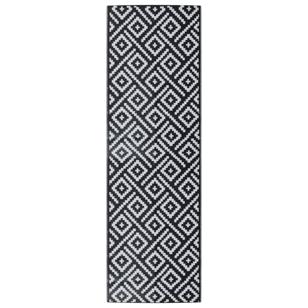 Outdoor Carpet ARAKIL White and Black 80x250 cm PP