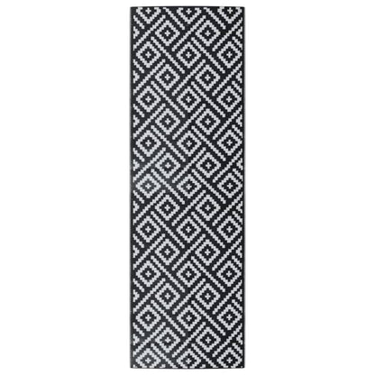 Outdoor Carpet ARAKIL White and Black 80x250 cm PP