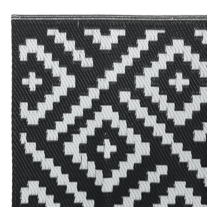 Outdoor Carpet ARAKIL White and Black 80x250 cm PP