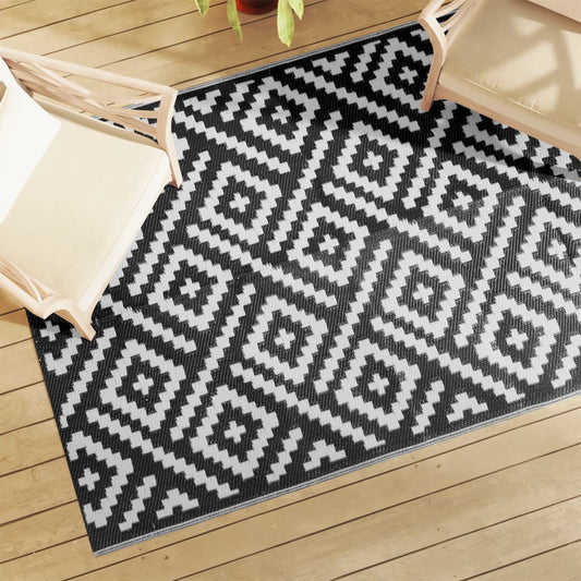 Outdoor Carpet ARAKIL White and Black 140x200 cm PP