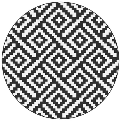 Outdoor Carpet ARAKIL White and Black Ø120 cm PP