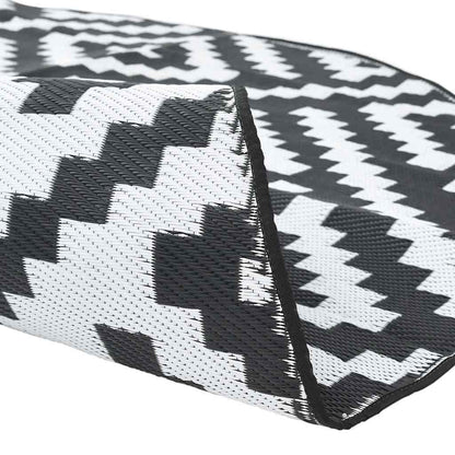 Outdoor Carpet ARAKIL White and Black Ø120 cm PP