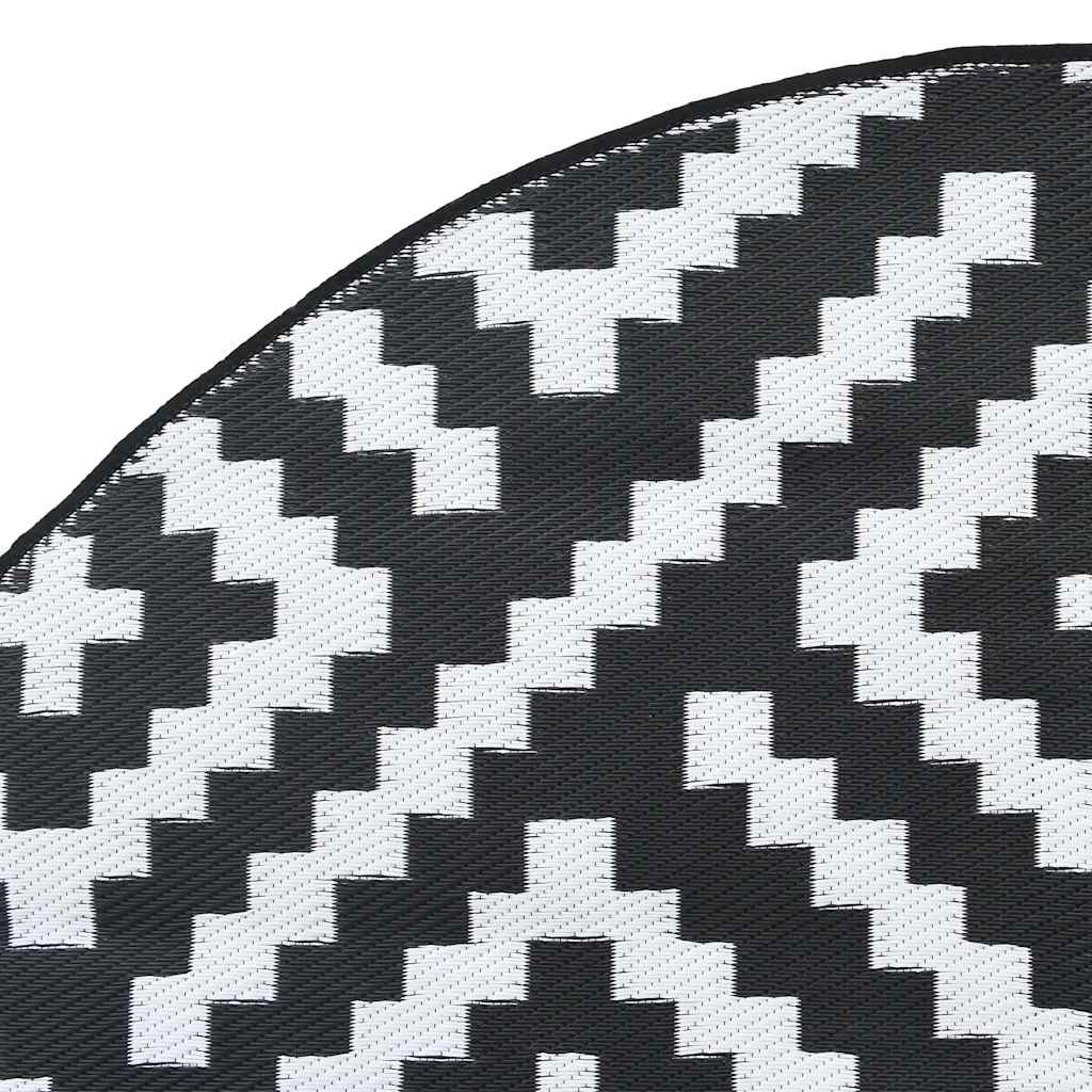 Outdoor Carpet ARAKIL White and Black Ø120 cm PP