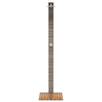Outdoor Shower Grey 50x55x224 cm Poly Rattan and Acacia Wood