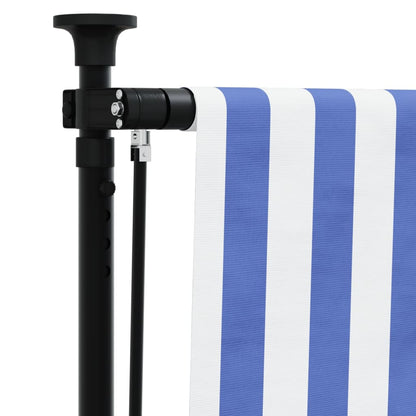 Outdoor Roller Blind Blue and White 150x270 cm Fabric&Steel