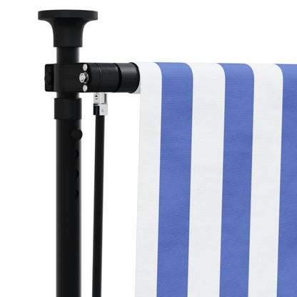 Outdoor Roller Blind Blue and White 200x270 cm Fabric&Steel