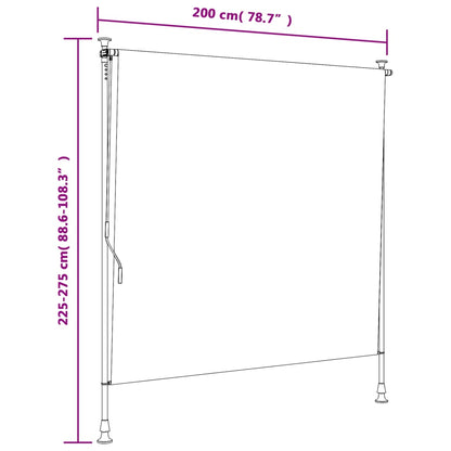 Outdoor Roller Blind Blue and White 200x270 cm Fabric&Steel