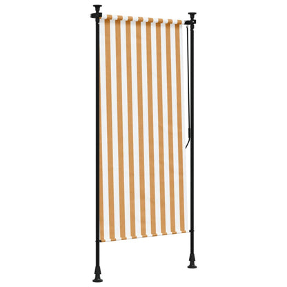 Outdoor Roller Blind Orange and White 100x270 cm Fabric&Steel