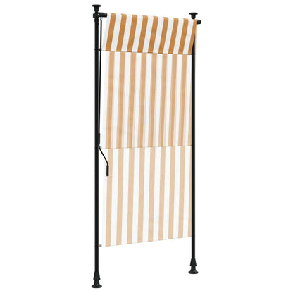 Outdoor Roller Blind Orange and White 100x270 cm Fabric&Steel