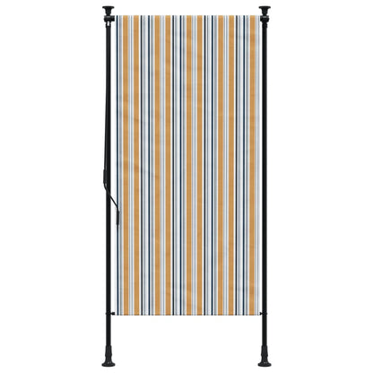 Outdoor Roller Blind Yellow and White 120x270 cm Fabric&Steel