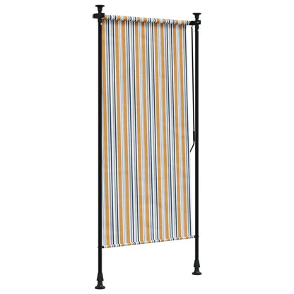 Outdoor Roller Blind Yellow and White 120x270 cm Fabric&Steel