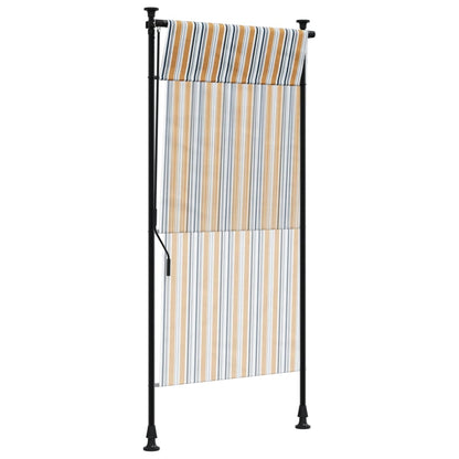Outdoor Roller Blind Yellow and White 120x270 cm Fabric&Steel