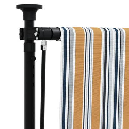 Outdoor Roller Blind Yellow and White 120x270 cm Fabric&Steel