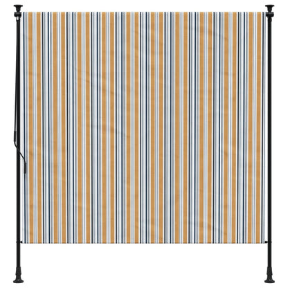 Outdoor Roller Blind Yellow and White 150x270 cm Fabric&Steel