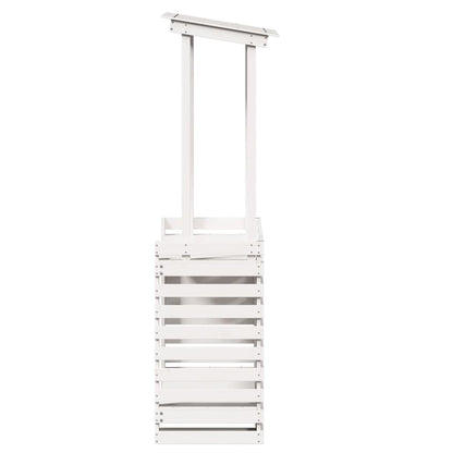 Outdoor Bar Table with Roof White 112.5x57x195.5 cm Solid Wood