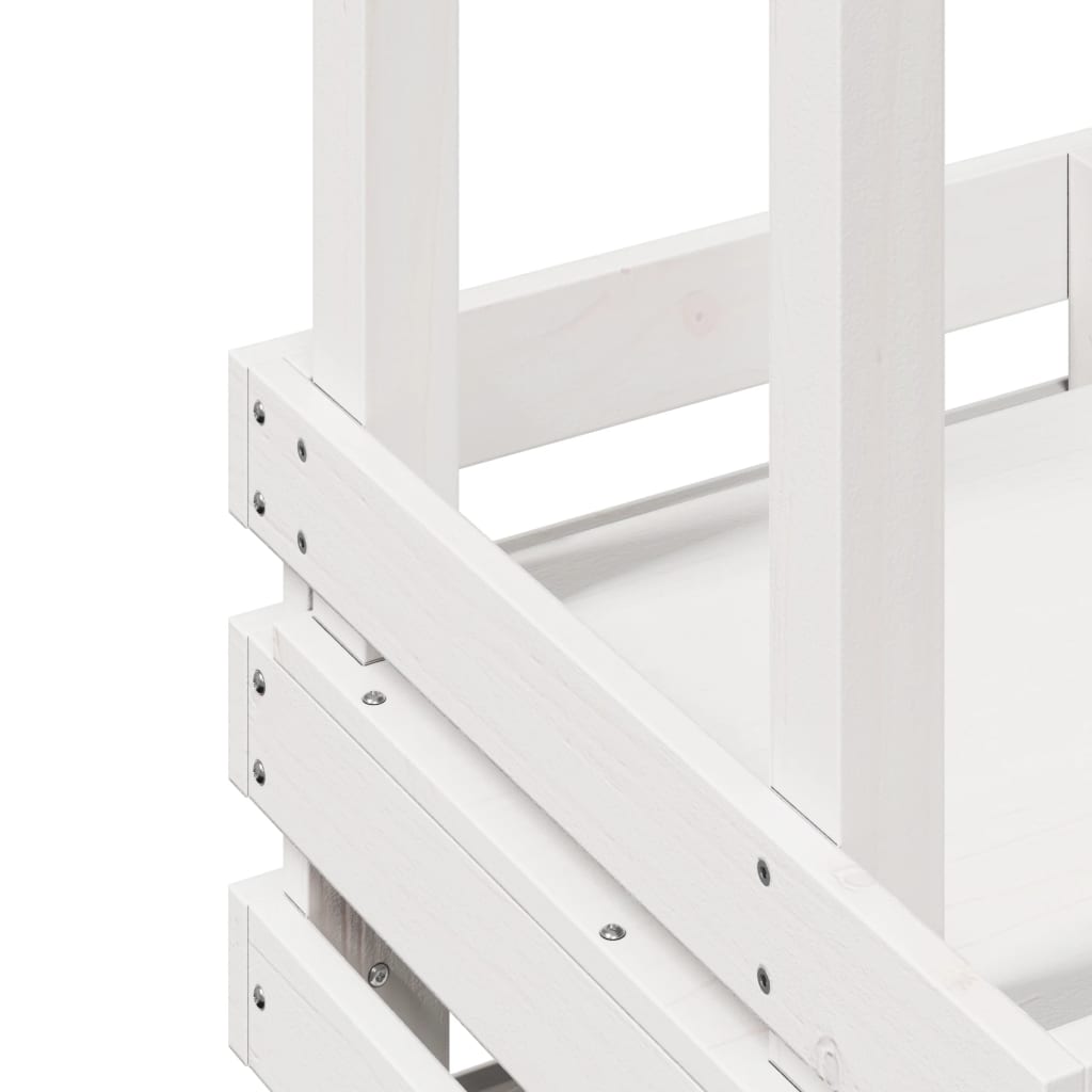 Outdoor Bar Table with Roof White 112.5x57x195.5 cm Solid Wood