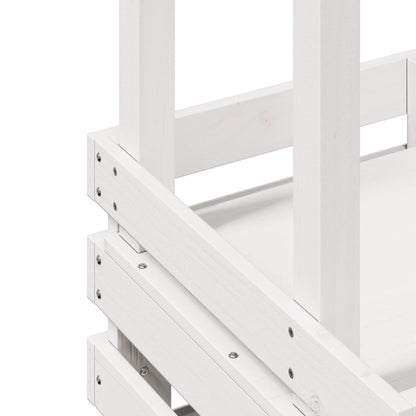 Outdoor Bar Table with Roof White 112.5x57x195.5 cm Solid Wood