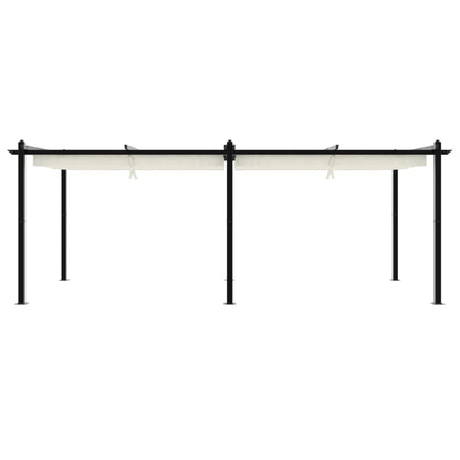 Garden Gazebo with Retractable Roof Cream 3x6 m Aluminium