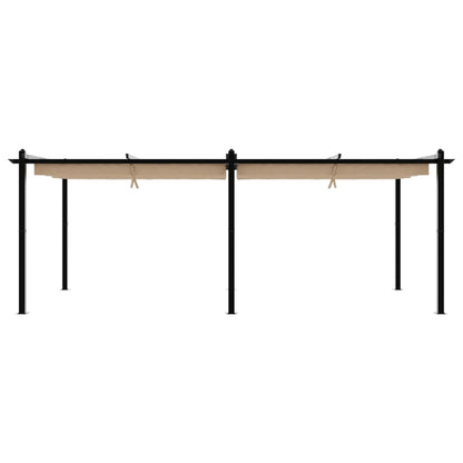 Garden Gazebo with Retractable Roof Taupe 3x6 m Aluminium