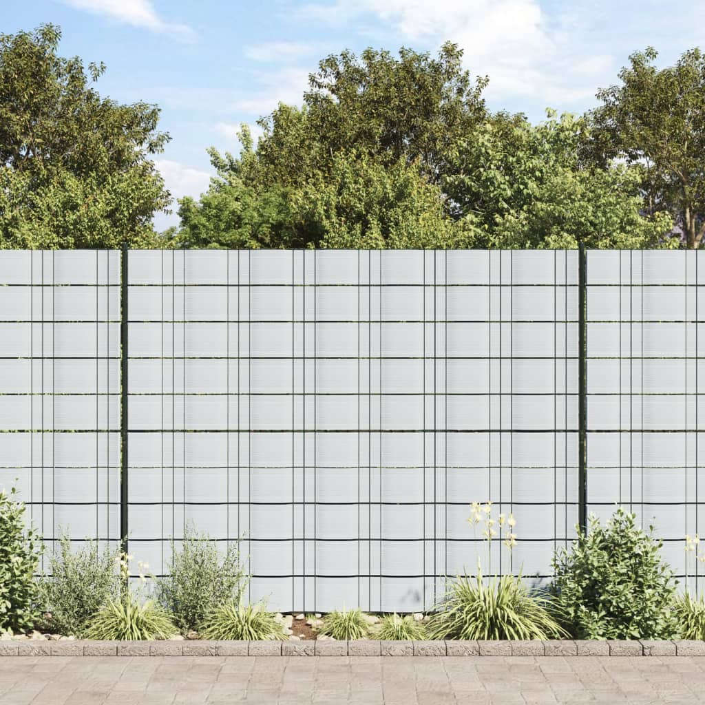 Garden Privacy Screens 10 pcs Light Grey 252.5x19 cm PVC