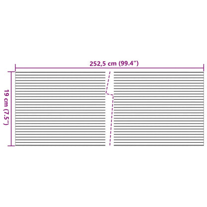 Garden Privacy Screens 10 pcs Grey 252.5x19 cm PVC