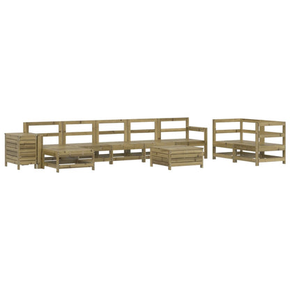 10 Piece Garden Sofa Set Impregnated Wood Pine