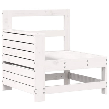 10 Piece Garden Sofa Set White Solid Wood Pine
