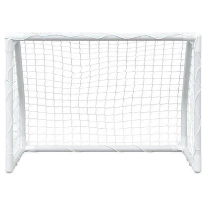 Kids' Football Goals 2 pcs with Ball White 64x35x48 cm Metal
