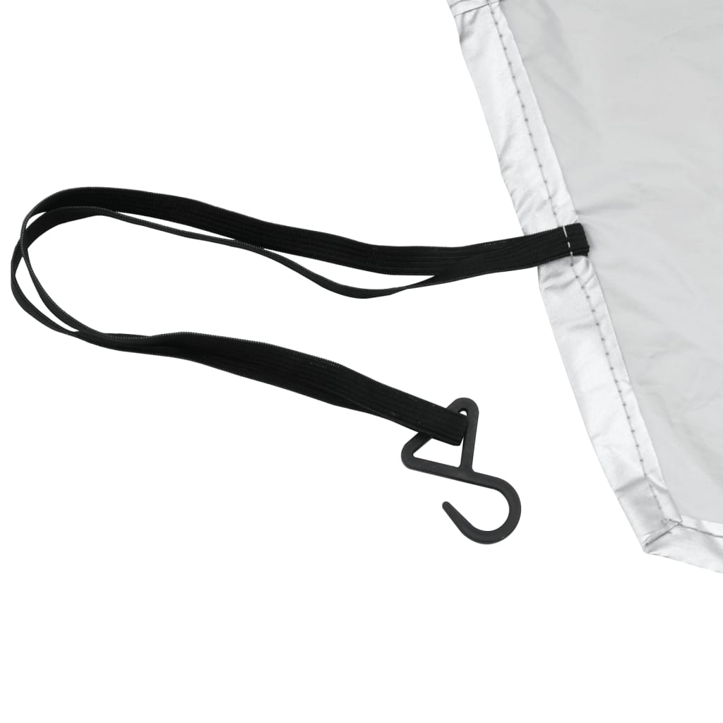 Half Car Cover with Hooks Silver L