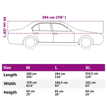 Half Car Cover with Hooks Silver L