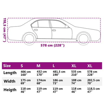 Car Cover for Sedan Hail Protection Full XXL Grey and Silver