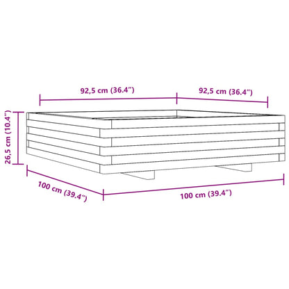 Garden Planter 100x100x26.5 cm Solid Wood Pine