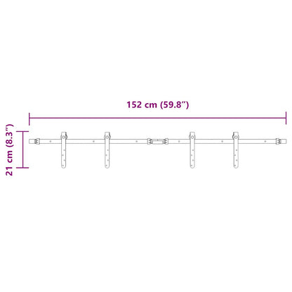 Sliding Cabinet Door Kit 152 cm Carbon Steel