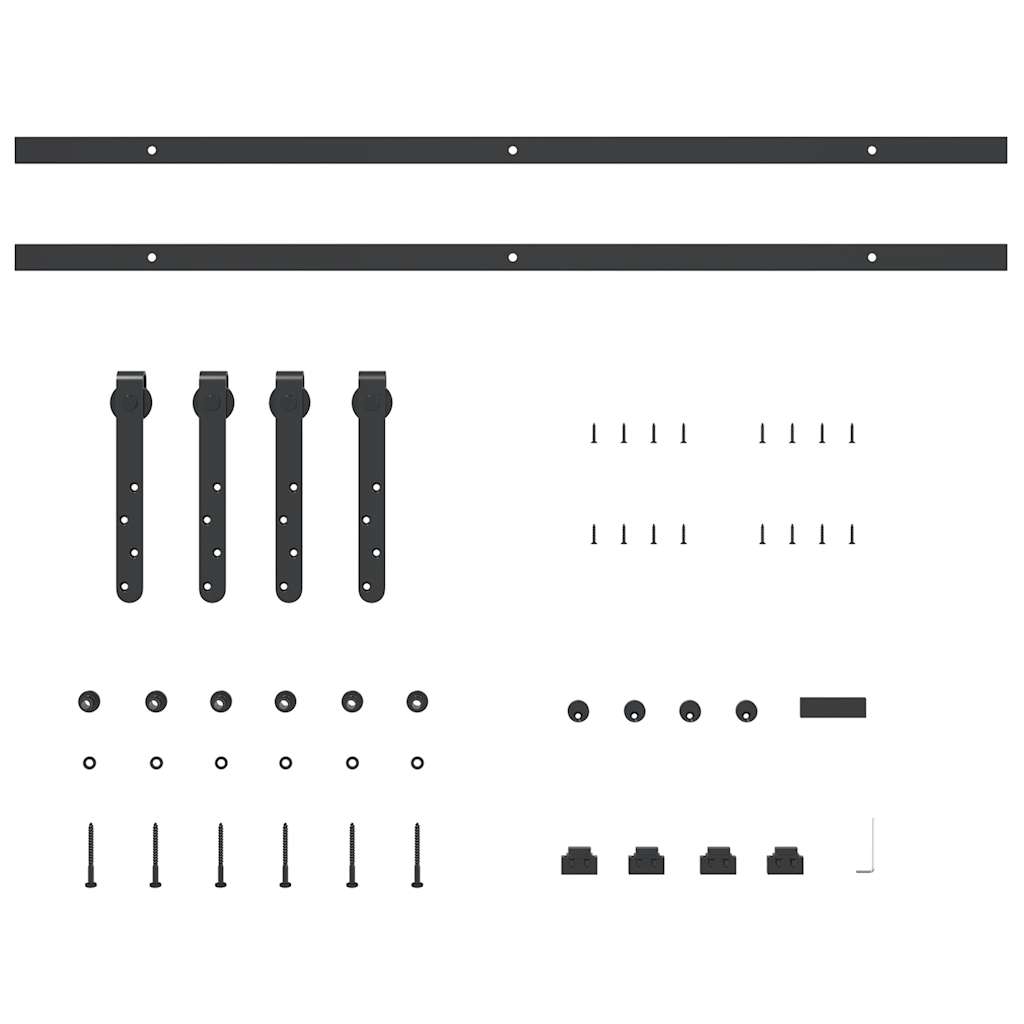  Sliding Cabinet Door Kit 183 cm Carbon Steel