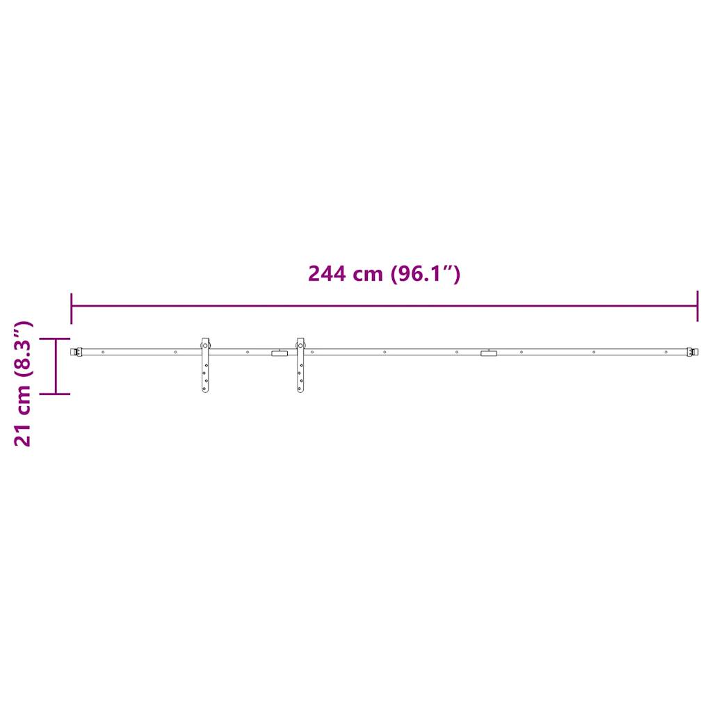  Sliding Cabinet Door Kit 244 cm Carbon Steel