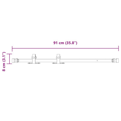 Sliding Cabinet Door Kit 91 cm Carbon Steel