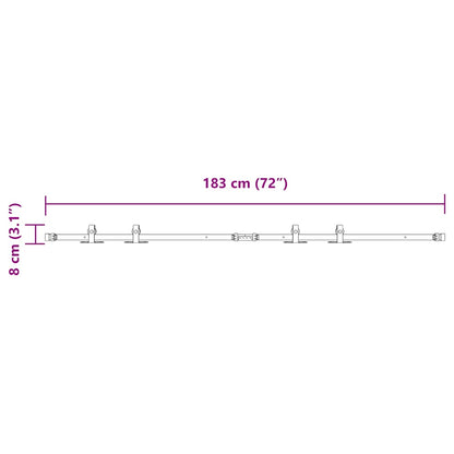  Sliding Cabinet Door Kit 183 cm Carbon Steel